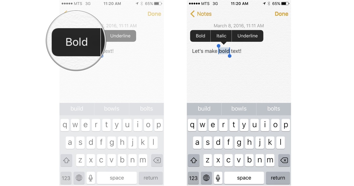 Как редактировать и форматировать текст на iPhone и iPad - Как выделить текст жирным (2)