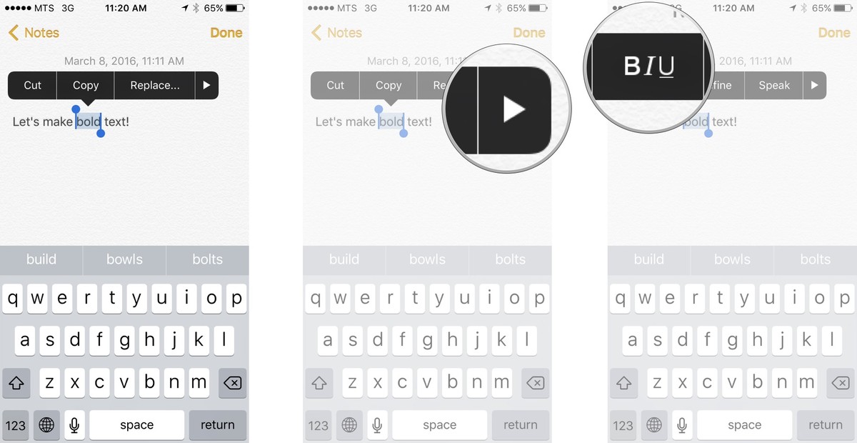 Как редактировать и форматировать текст на iPhone и iPad - Как выделить текст жирным