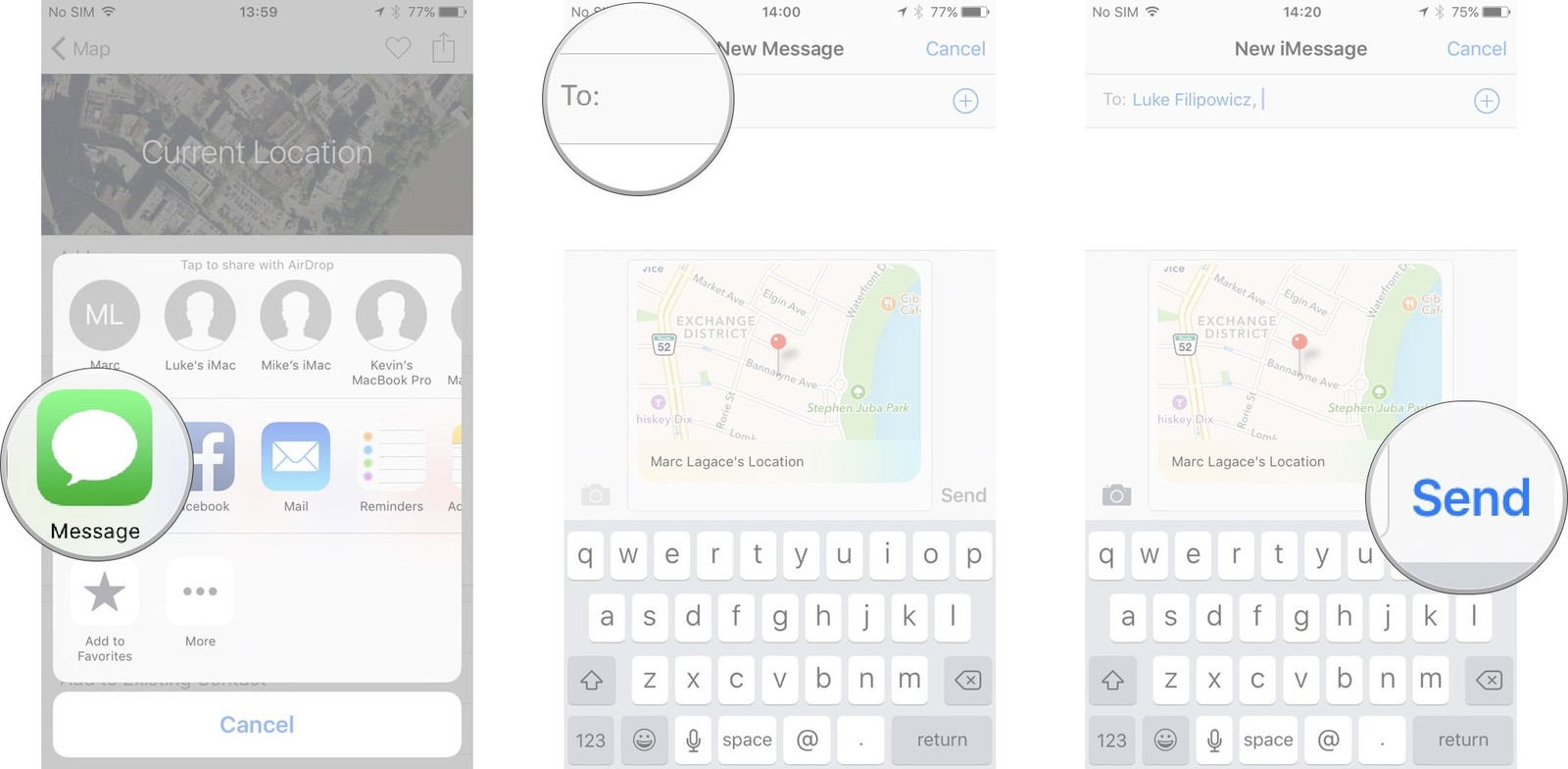 Как пользоваться Картами на iPhone и iPad - Отправка местоположения адресату