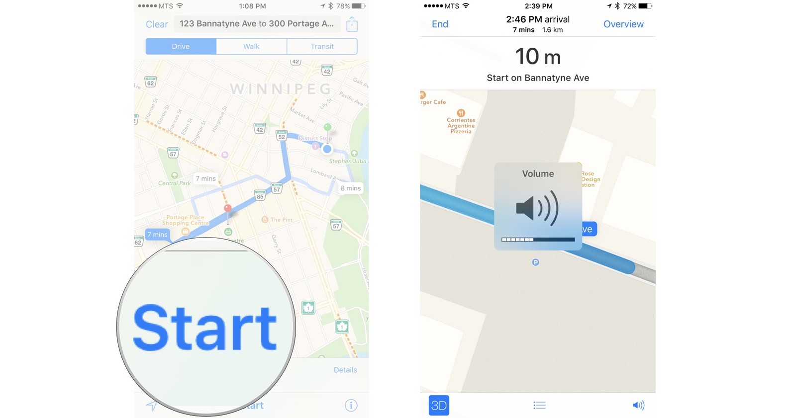 Как пользоваться Картами на iPhone и iPad - Регулировка громкости