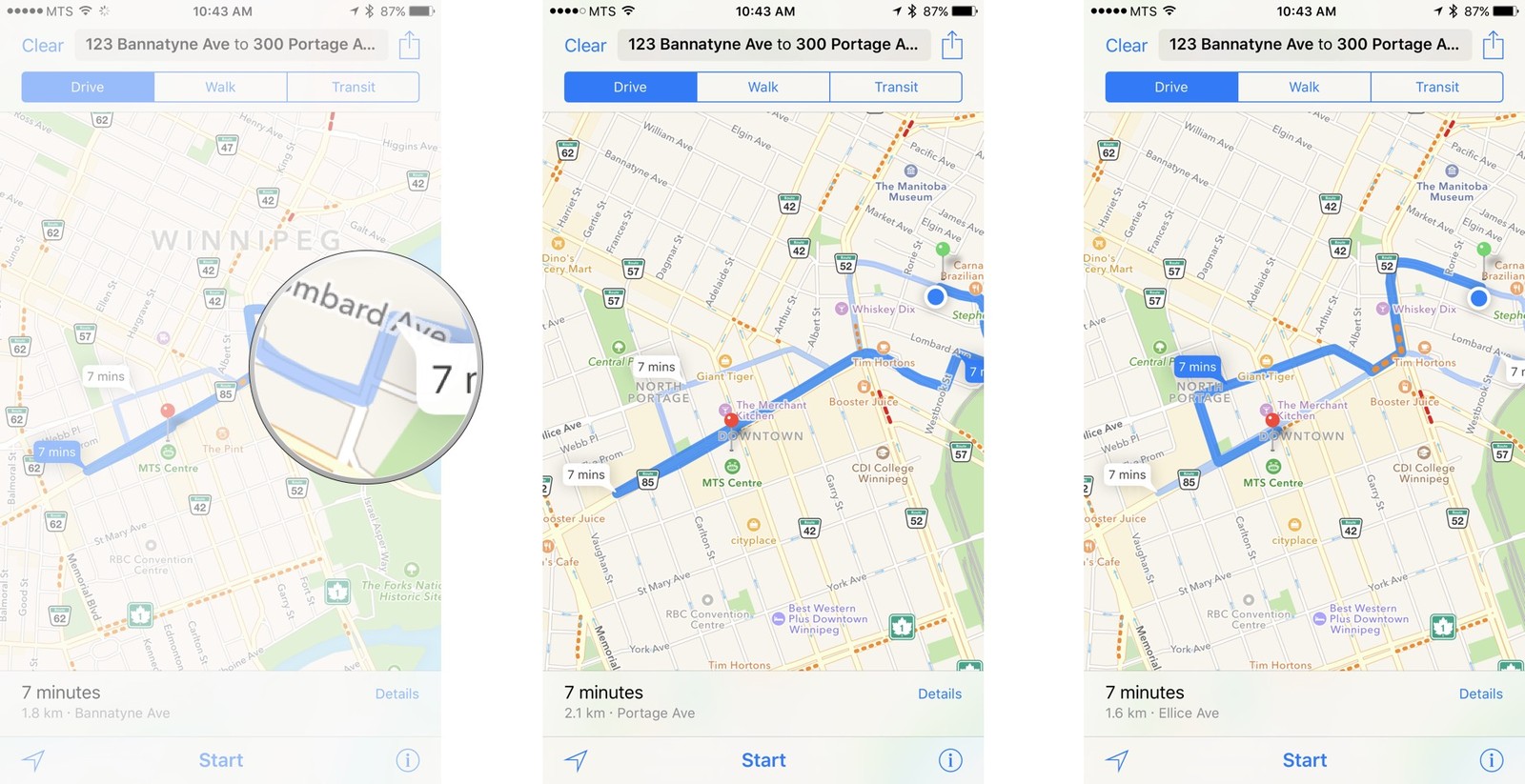 Как пользоваться Картами на iPhone и iPad - Выбор нужного маршрута