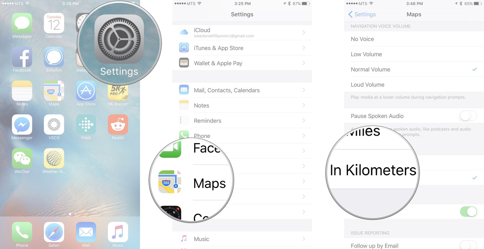 Как пользоваться Картами на iPhone и iPad - Изменить единицу измерения