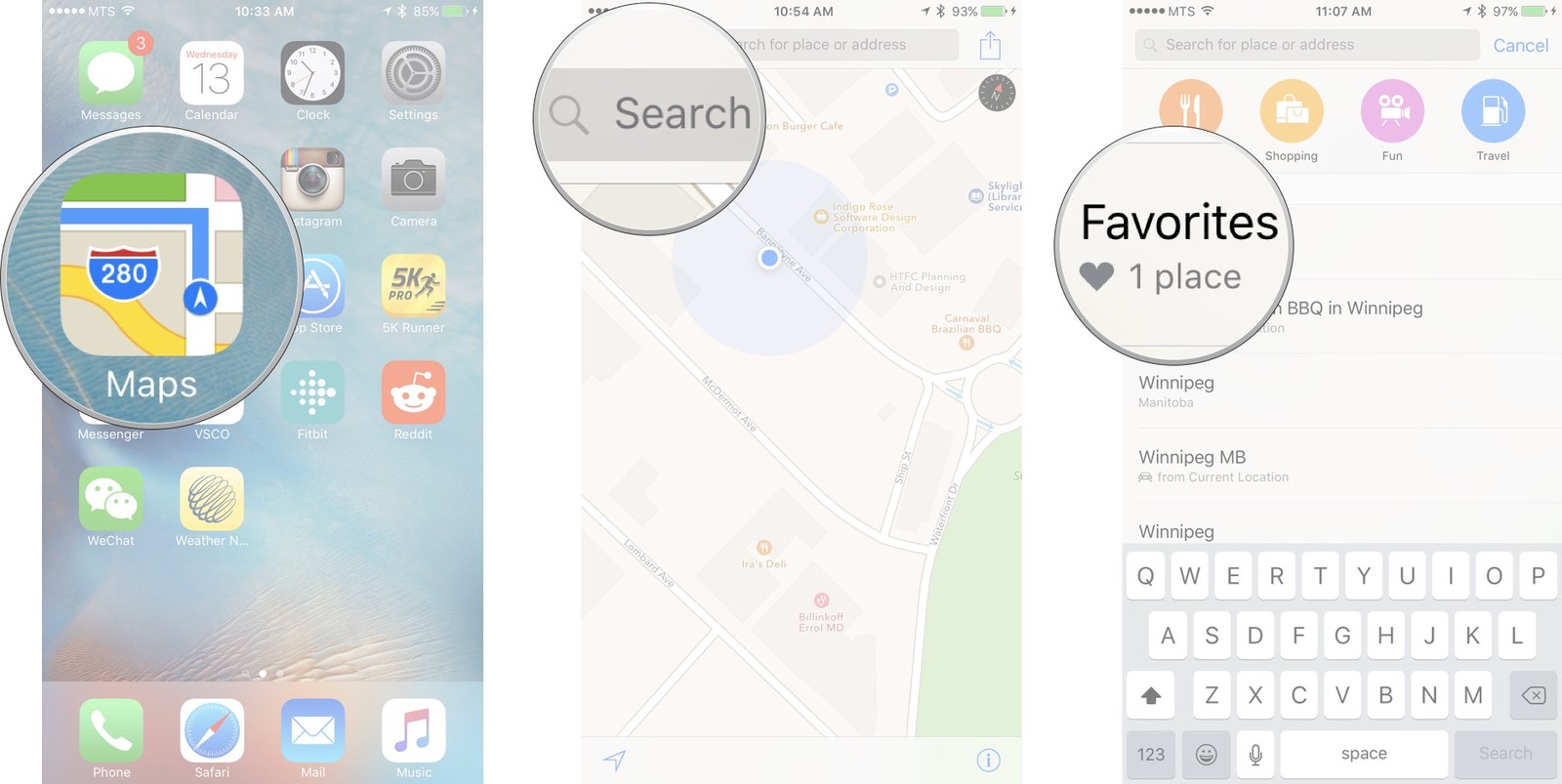 Как пользоваться Картами на iPhone и iPad - Просмотр Избранного