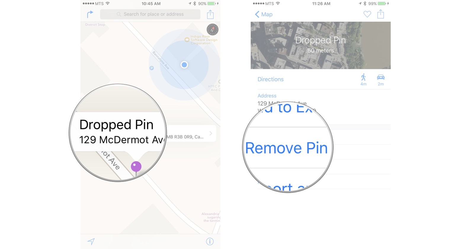 Как пользоваться Картами на iPhone и iPad - Удаление метки