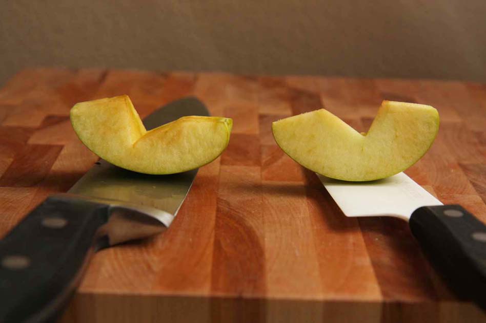 Тест керамических и металлических ножей-На примере яблока Разрез спустя 2 часа