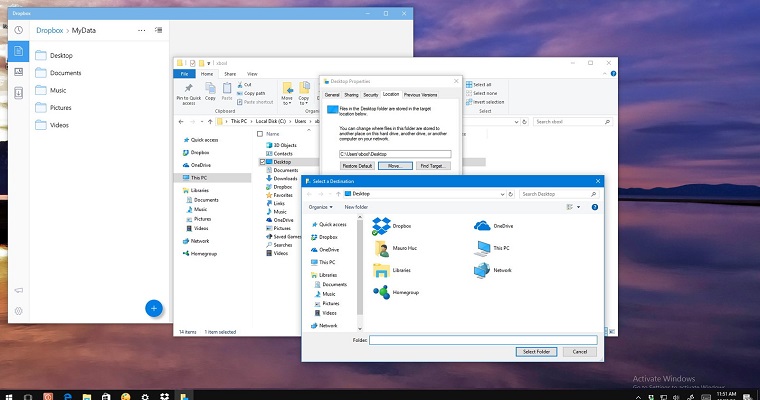 Как синхронизировать рабочий стол, документы, и другие папки Windows 10 с Dropbox