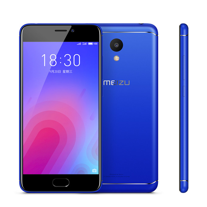 Обзор Meizu M6 - смартфон синего цвета