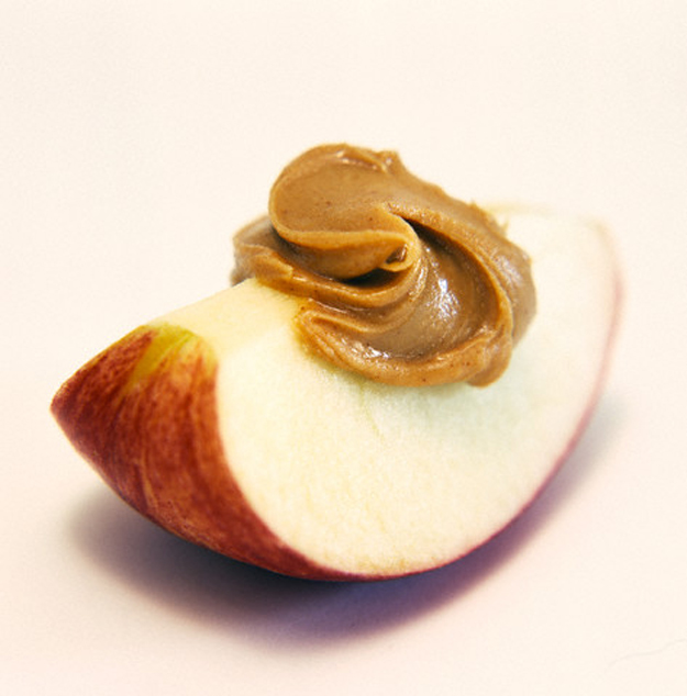 Swirl of Peanut Butter on Apple Slice