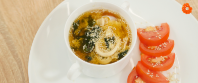 Місо-суп з кальмаром, Запечені креветки і Салат із авокадо та тунця 🍩 Bon Appetit