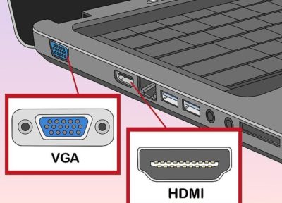 Роз'єми VGA і HDMI в ноутбуці