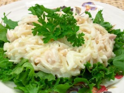 Вкусный салат из кальмара