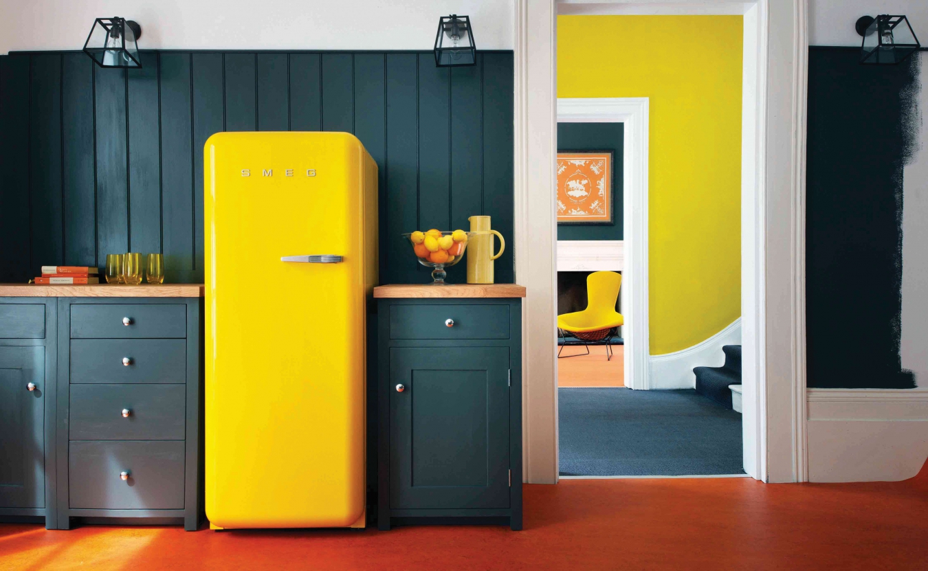 Какие бывают холодильники по объёму_самые вместительные модели - холодильник smeg на кухне