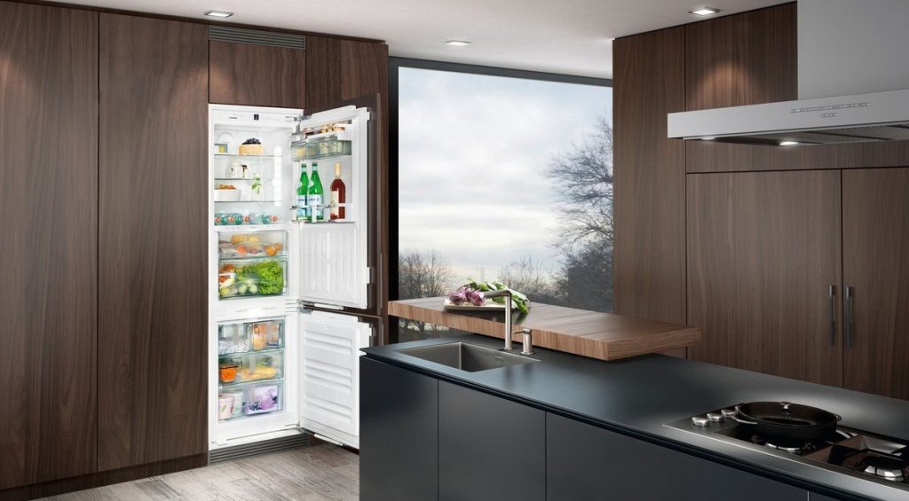 Какие бывают холодильники по объёму_самые вместительные модели - кухня со встроенным холодильником