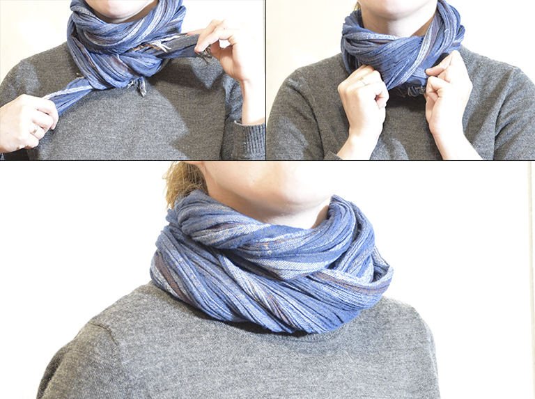 Как завязать шарф капюшоном пошагово