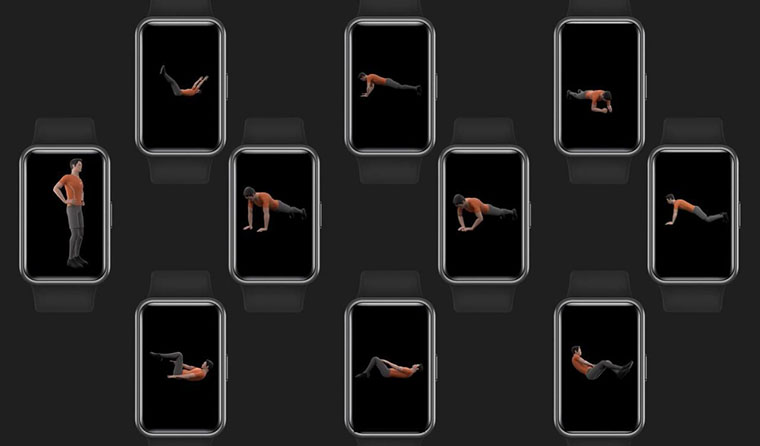 Huawei Watch Fit анимация упражнений