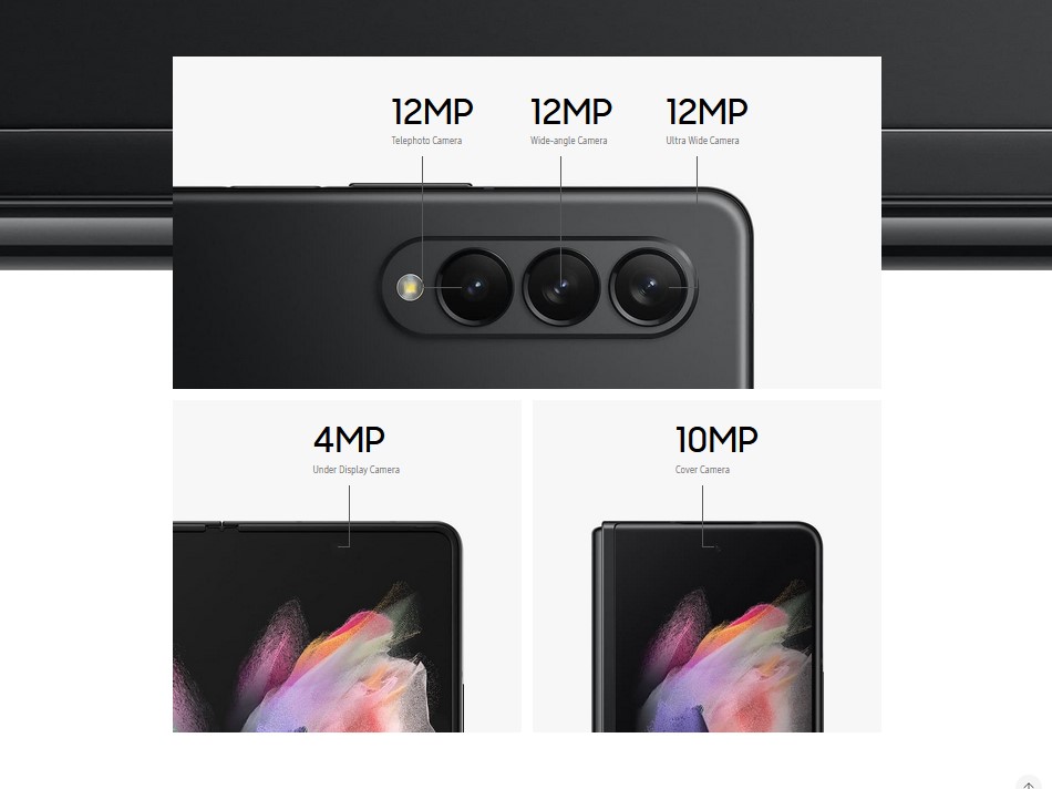 Samsung Galaxy Z Fold 3-камеры основная и фронталка