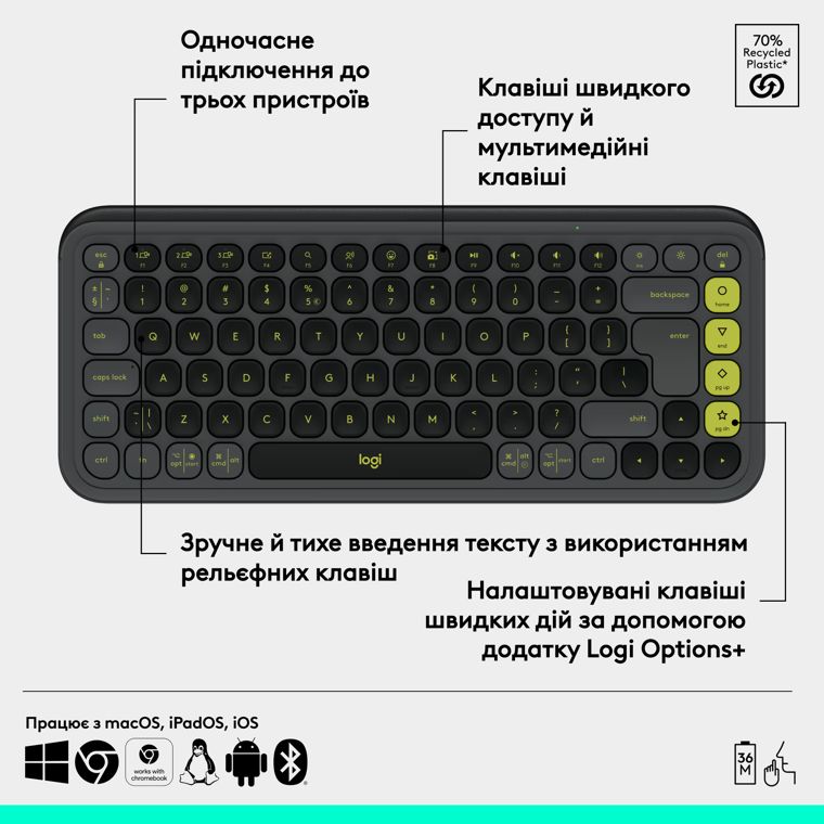 Logitech POP Icon Keys Graphite UKR