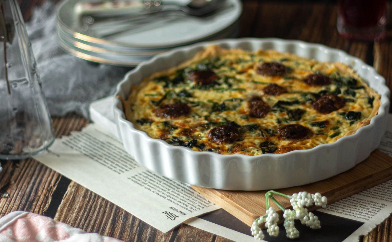 Французский киш с грибами и сыром